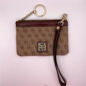 PROJECT Dooney & Bourke Brown/Tan Monogram Wristlet Key Pouch